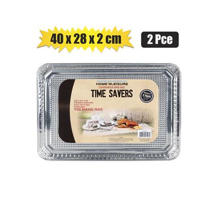 BAKING PAN ALU-FOIL 2PC TRAYS 40x28cm