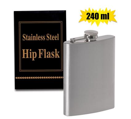 HIP-FLASK S/S 240ML COL-BOX