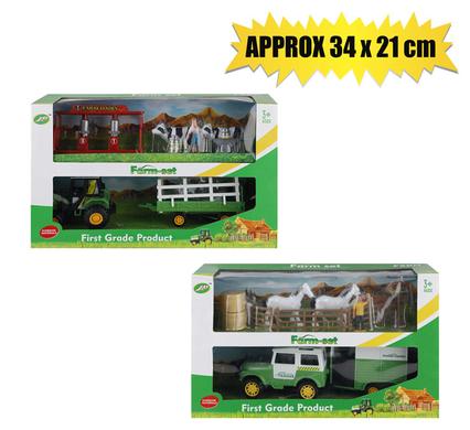 VEHICLE FARM JEEP TRACTOR SET 34x21cm