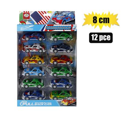 VEHICLE RACER PULL BACK 20cm SET OF 12