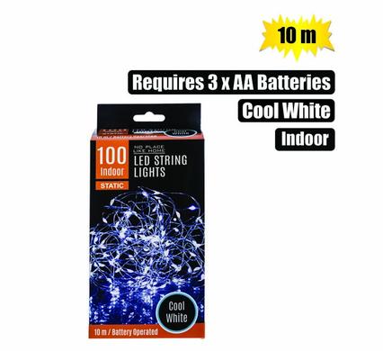 LIGHT FAIRY LED-100x COOL WHT 10m B/O