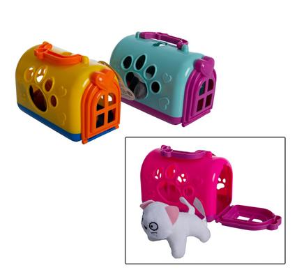 PLAY-SET PET MINI PLUSH IN CARRIER ASTD