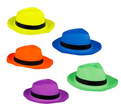 DRESS UP HAT FEDORA PL AST COL