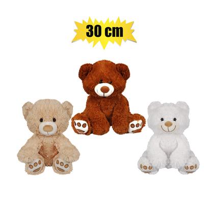 PLUSH BEAR SITTING ASSTD 30cm