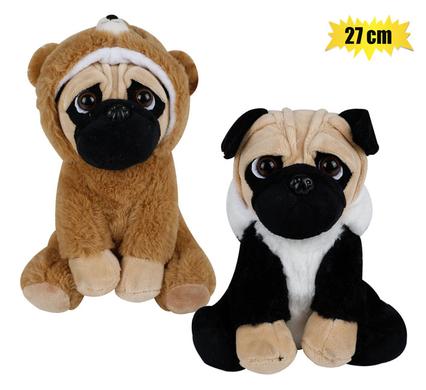 PLUSH DOG WEARING HOODIE ASSORTED 27cm
