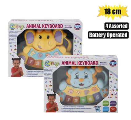 BABY TOY EDU ANIMAL KEYBOARD B/O 18cm