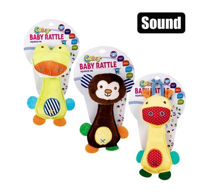 BABY TOY PLUSH RATTLE ASSTD