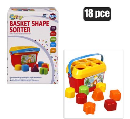 BABY TOY EDU BASKET SHAPE SORTER 18pc
