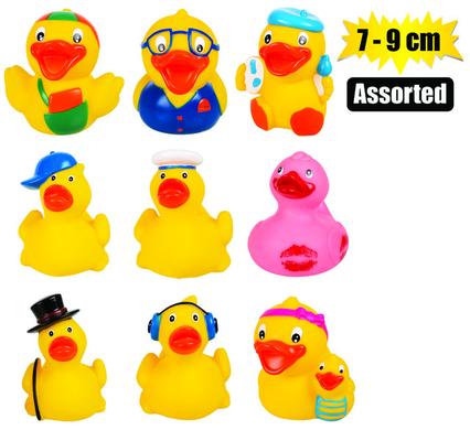 BABY VINYL THEMED DUCK 7-9cm, ASSORTED