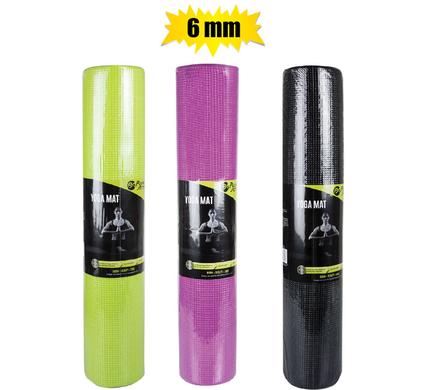 FITNESS YOGA MAT 6mm PVC ASSTD