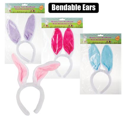 EASTER BUNNY EAR HEADBAND ASSTD