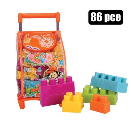 BUILDING BLOCKS STORAGE 86PC TROLLEY BAG