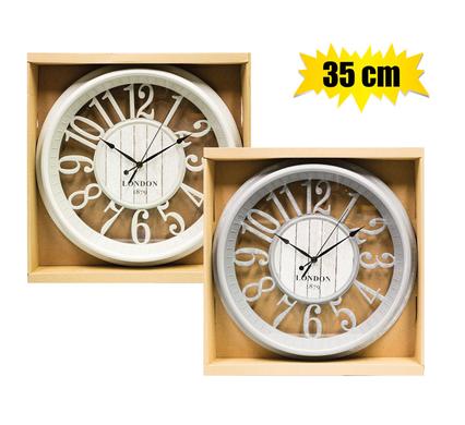 CLOCK WALL QTZ PL DECORATIVE 35CM ASSTD