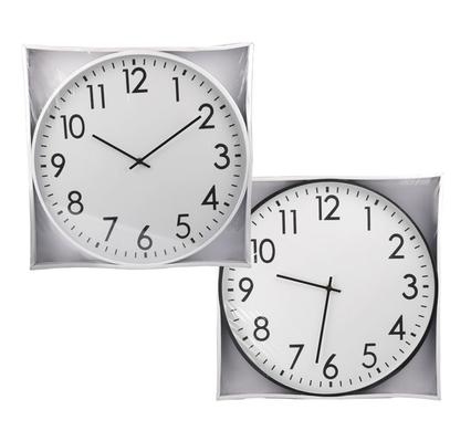 CLOCK WALL QTZ PL ROUND 45cm