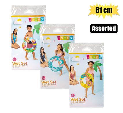 INTEX SWIM RING 61cm TRANSPARENT ASSTD