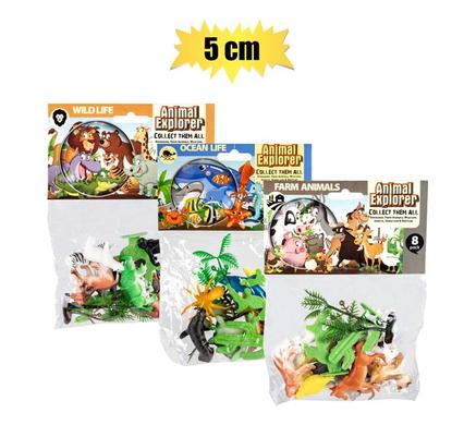 ANIMALS FARM/WILD 8pc 5cm ASSTD