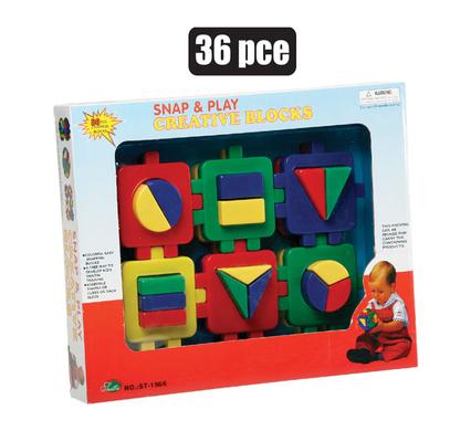 EDU BLOCKS 36PCE SNAP+PLAY