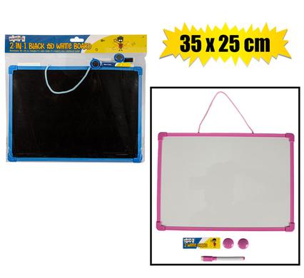 EDU BOARD DRY-WIPE/CHALK+MARKER 35x25cm