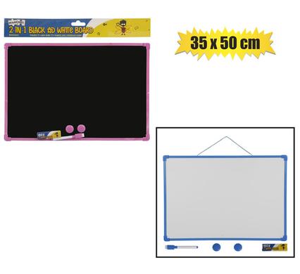 EDU BOARD DRY-WIPE/CHALK+MARKER 35x50cm