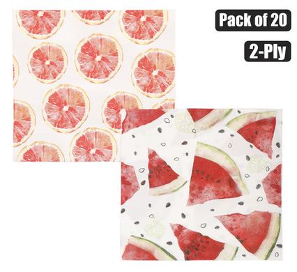 SERVIETTES 2PLY 33cm 20PC FRUIT