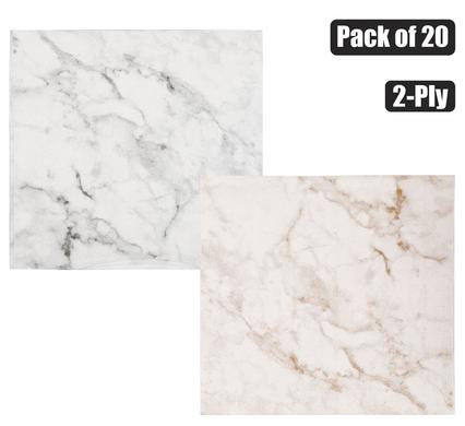 SERVIETTES 2PLY 33cm 20PC MARBLE