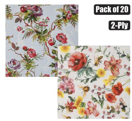SERVIETTES 2PLY 33cm 20PC PEONIES