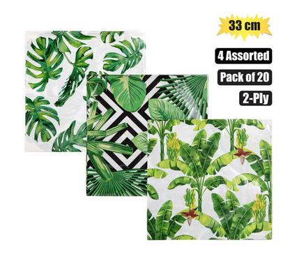 SERVIETTES 2PLY 33cm 20PC LEAVES