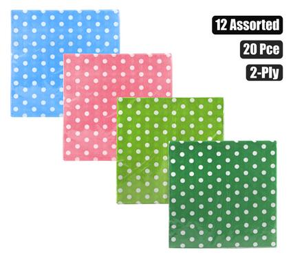 SERVIETTES 2PLY 33cm 20PC DOTS