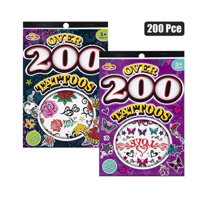 STICKER TATTOO BODY TEMPORARY BOOK 200PC