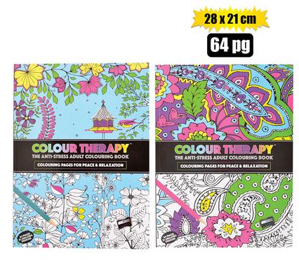 BOOK COLOURING THERAPY 64 PAGE 28x21cm