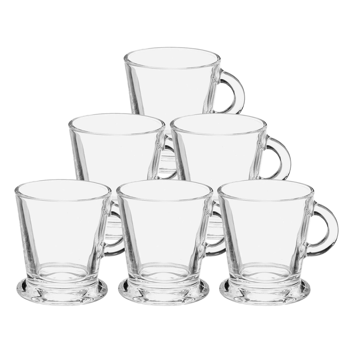 180ml Arabica Coffee Glass Mug Set (6 Piece Set)