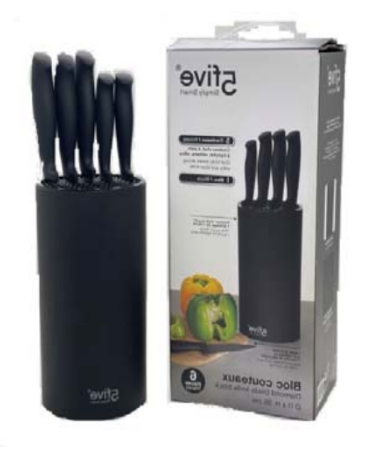 Knife Block Set with Advanced Sharpness & Durability, Black