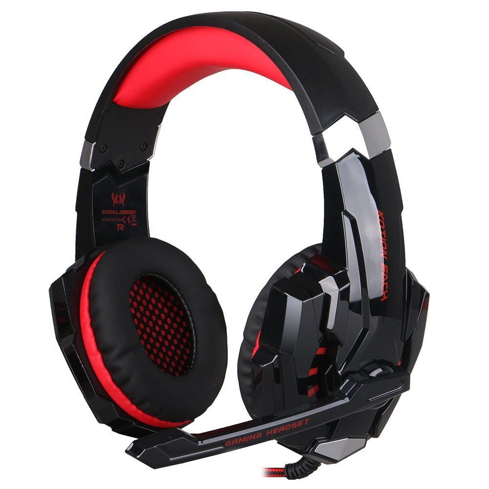Gaming Headphones with Mic & LED - G9000 Gaming Headset, Pro Headsets- Red