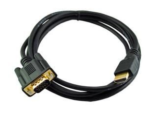 1.5M 15pin Gold HDMI Male to VGA Male Adapter Converter Cable Black for PC Laptop Monitor Projector
