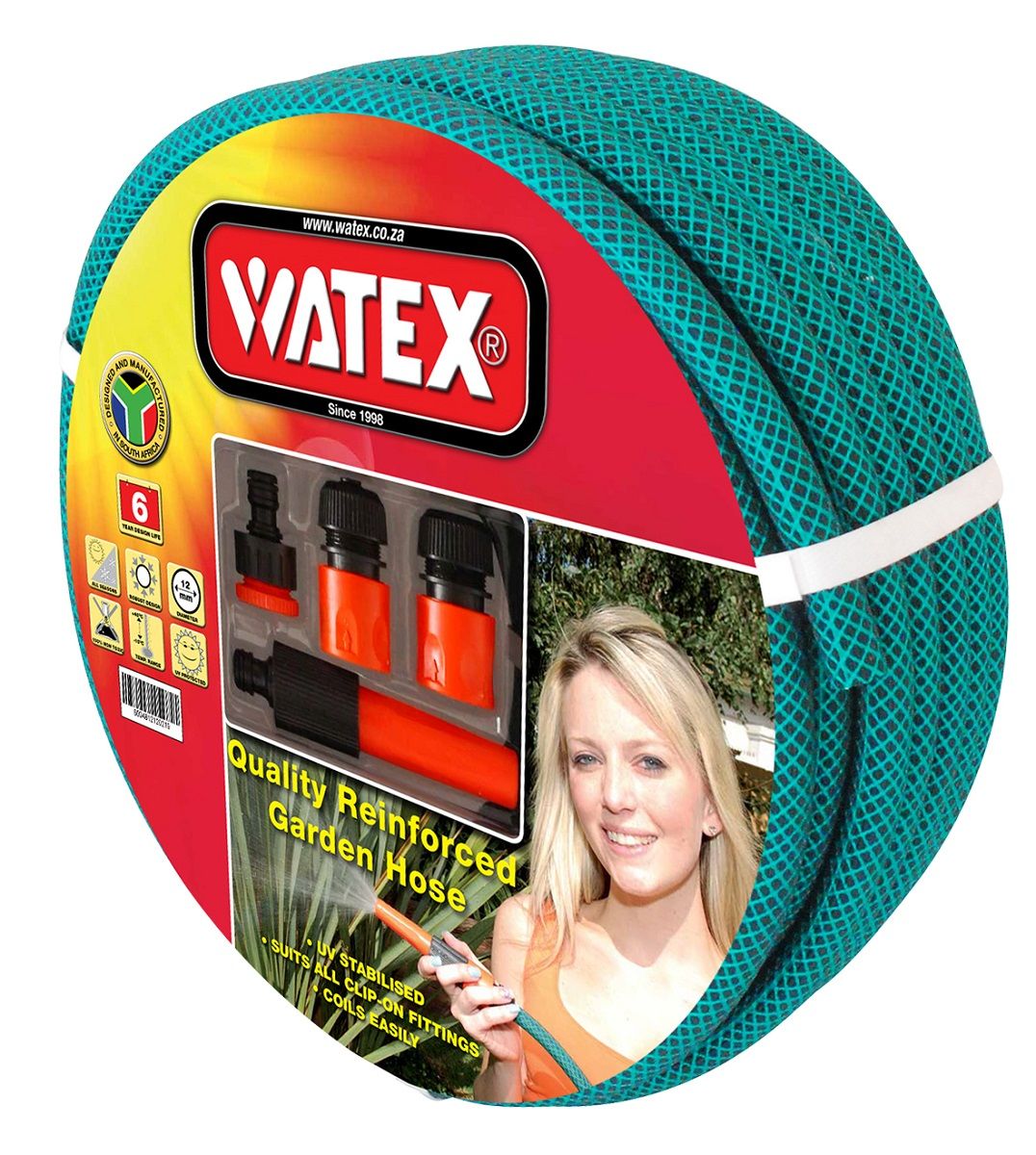Watex 6 Year Garden Hose Pipe - 12mm with Fittings
