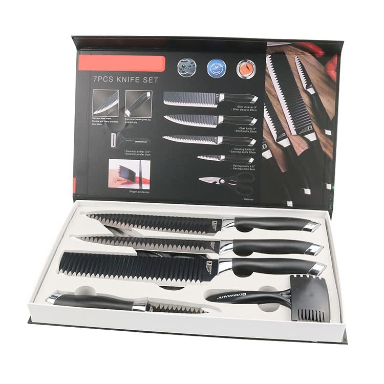 (7 Pcs) Stainless Steel Kitchen Knife Non Stick Set