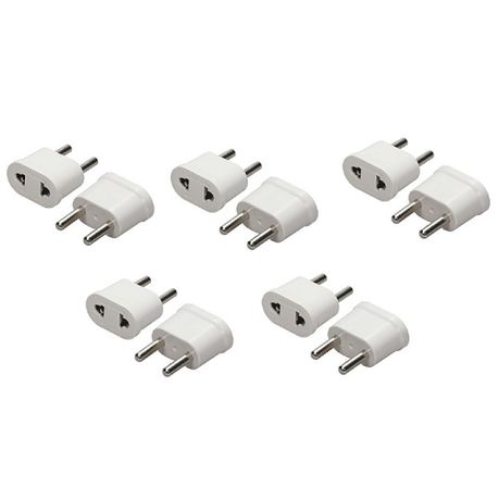 US to EU Copper AC Power Socket Plug Adapter Travel Converter - 10 Pack