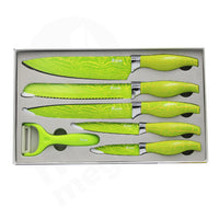 6 piece Condere Knife set with Non Stick Coating-Green
