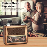 RAISENG R-2055BT Portable Radio FM AM SW Stereo Kitchen Retro Radio, Multi Power Supply, Strong Function Audio Bluetooth Radio, Supports TF Card, USB Disk, Speaker Play for Outdoor & Indoor