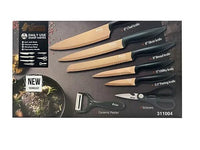 Condere 7-Piece Titanum Coating Knife Set  gift- Dark green/Copper