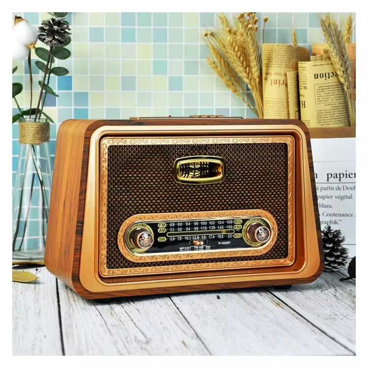 R-1952BT Rs Classic Vintage Retro Wireless Stereo 3 Band Am Sw Fm Radio With Aux-In