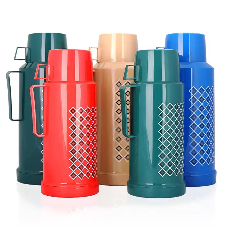 1.8L Tea Glass Liner Insulated Termos Flask Vacuum Plastic Water Thermos Bottle