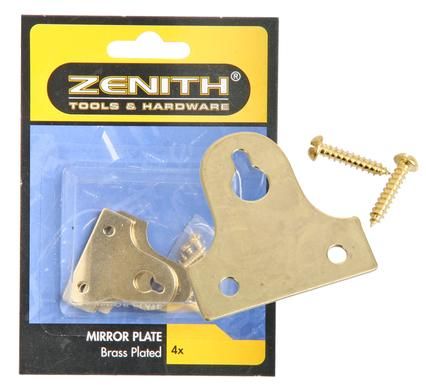 Zenith - Mirror Plate - 4 Piece - Brass - Door - 2 Pack