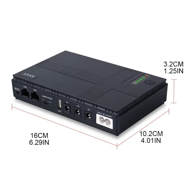 5V, 9V, 12V Uninterruptible Power Supply Mini UPS Battery Backup for WiFi, Router, Modem, Security Camera
