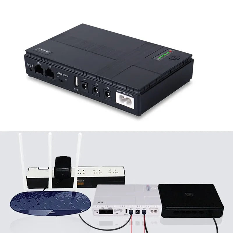 5V, 9V, 12V Uninterruptible Power Supply Mini UPS Battery Backup for WiFi, Router, Modem, Security Camera