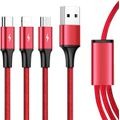 Rapid series 3-in-1 Red Cable for iPhone, Type-C, and Micro USB