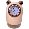 Portable USB Mini Clock Humidifier with Adjustable Fog Mode - 300ml - Salmon Pink