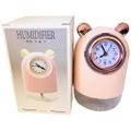 Portable USB Mini Clock Humidifier with Adjustable Fog Mode - 300ml - Salmon Pink