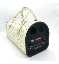 Rechargeable Handbag Wireless Bluetooth Speaker LED Karaoke Speaker - White