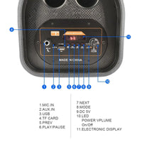 Rechargeable Handbag Wireless Bluetooth Speaker LED Karaoke Speaker - White
